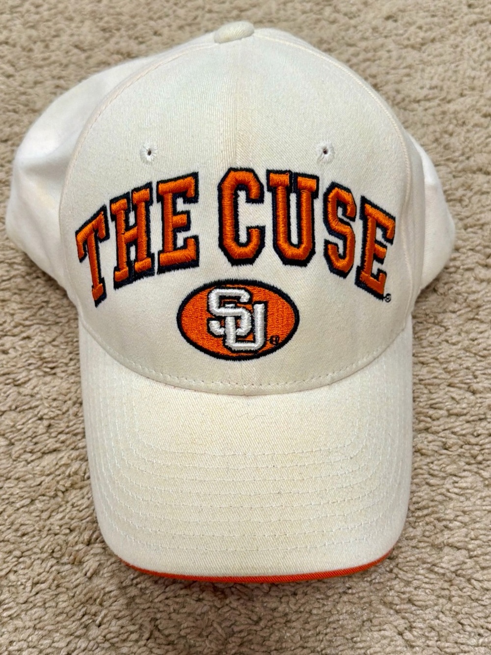 Zephyr Cream and Orange Embroidered Cap